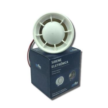 Imagem de Mini Sirene 12V Branca Bitonal Alta Potência para Alarme Residencial F