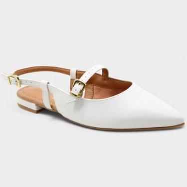 Imagem de Sandália Vizzano Salto baixo Bico Fino Feminino - Off White, 38