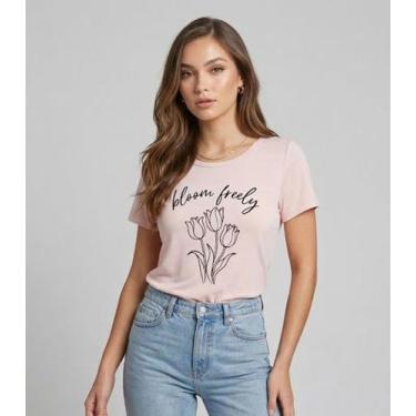 Imagem de Blusa Feminina em Malha Visco Infinita Cor Rosa, G, Rosa