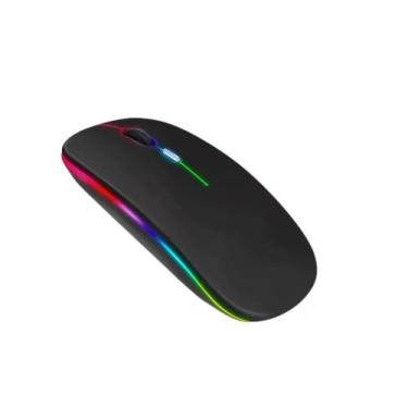 Imagem de Mouse Rgb Led Anatômico Sem Fio Bateria Recarregável 2.4g - MouseLed, 