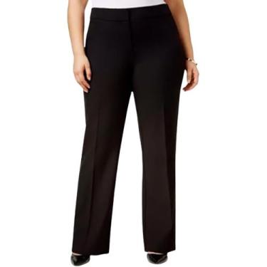 Imagem de Calça Feminina Social Pus Size, Alfaiataria, Preto, Tamanhos até o 58 