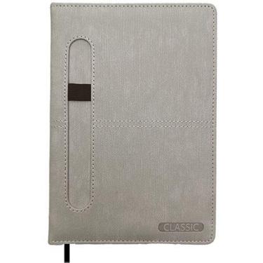 Imagem de Agenda Classic View 2026 Anual Suporte Caneta 176 Folhas, Cinza
