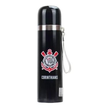 Imagem de Garrafa Térmica Inox 500ml Flamengo Corinthians Palmeiras São Paulo - 