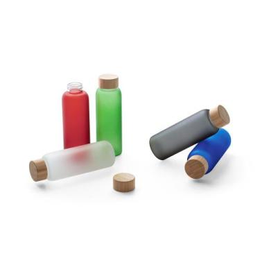 Imagem de Garrafa de Água em Vidro Fosco com Tampa de Bambu Ecológico - 500ml - 