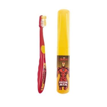 Imagem de Escova De Dentes Infantil Menino Homem De Ferro Heroí Avengers Com Est