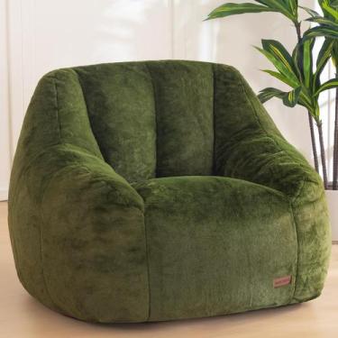Imagem de Cadeira Bean Bag MAXYOYO Comfy com suporte traseiro de pele sintética 