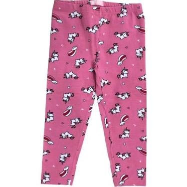 Imagem de Calça legging infantil cotton menina fashion marisa, Rosa unicórnio, 3