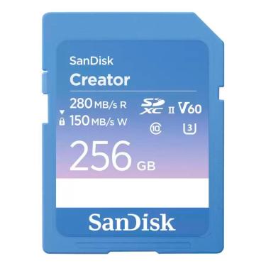 Imagem de Cartão de Memória SD Sandisk Creator V60 U3 com 6K UHD e 256GB - SDSDXEP-256G-GNCIS