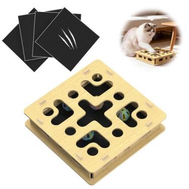 Imagem de Caixa Riscadora e Lixadeira de Unhas para Gatos EIODEAR com Sinos e Al