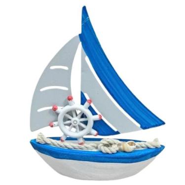 Imagem de Enfeite Decorativo Náutico Marinho Barco 13 Cm Alt. Timão - Dantas
