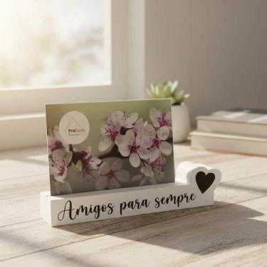 Imagem de Porta Retrato Decorativo Com Frase - NoBrand, Branco, Amigos
