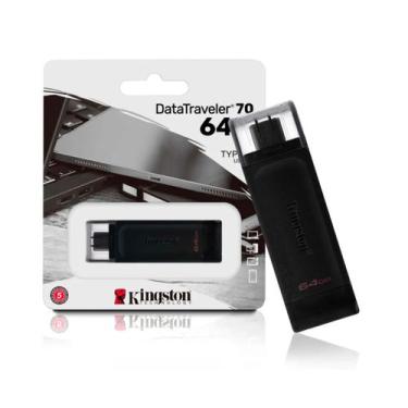 Imagem de Pen Drive 64gb Usb C 3.2 DataTraveler 70 - 70mb/s Leit DT70/64GB Kings