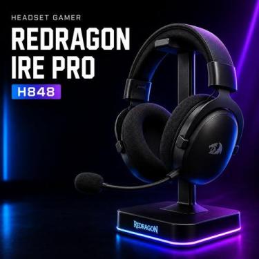 Imagem de Headset Gamer Redragon Ire Pro H848 Sem Fio 2.4GHz Bluetooth Cabo Driv