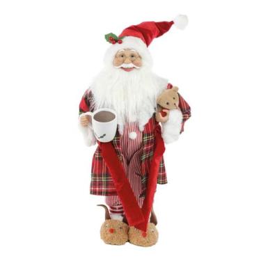 Imagem de Boneco Natalino Papai Noel Decorativo C/ Urso 46cm 1UN - Cromus