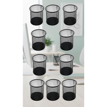 Imagem de Kit 10 Porta Caneta Lápis Redondo Aramado Preto - Congratulations Stor