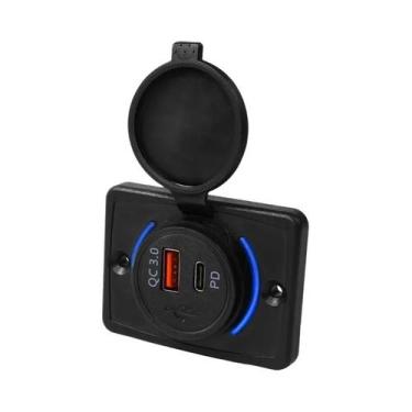 Imagem de Carregador Universal 12-24V Dual USB 3.1A PD QC3.0 Para Carro, Moto, B