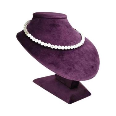 Imagem de Suporte De Exibição De Joias Em Veludo Roxo Para Anéis, Brincos E Cola
