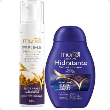 Imagem de Kit Muriel Elixir Árabe: Espuma Hidratante 150ml Loção Deo Hidratante 
