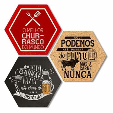 Imagem de Kit com 3 placas em MDF - Churrasco - Cerveja