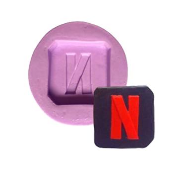 Imagem de Confeitaria dos moldes, F716 MOLDE DE SILICONE NETFLIX LOGO CONFEITARIA ARTESANATO
