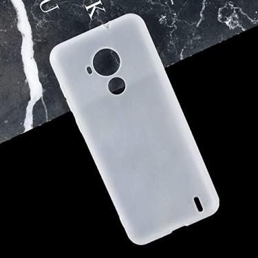 Imagem de Capa para Nokia C30, capa traseira de TPU (poliuretano termoplástico) macio à prova de choque, de silicone, anti-impressões digitais, capa protetora de corpo inteiro para Nokia C30 (6,82 polegadas) (branca)