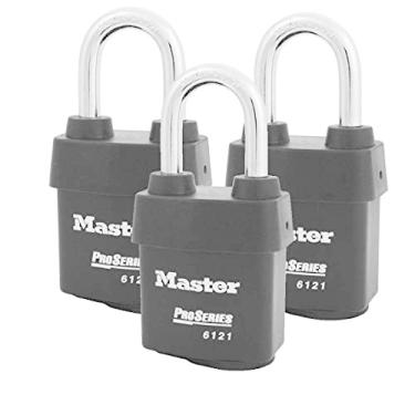 Imagem de Master Lock – cadeados de alta segurança série Pro 6121NKALF com tecnologia BumpStop, 3 Pack