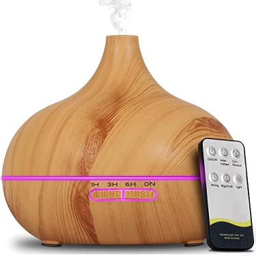 Imagem de Difusor de Aromas,com 4 Timer ajustável,Umidificador, com Fechamento Automático Difusor deÓleo Essencial,Adequado para quarto e sala de estar 550ml - Amarelo Creme