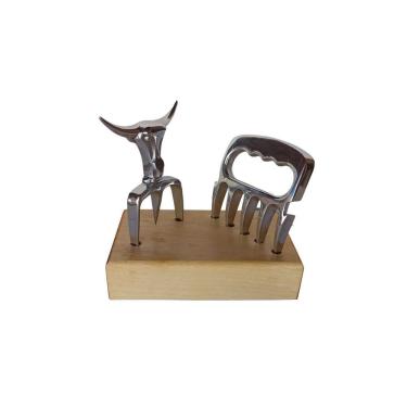 Imagem de Kit Garra De Urso + Garfo Tridente Com Suporte