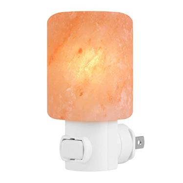 Imagem de Syntus Lâmpada de sal do Himalaia Luz de sal de cristal natural com brilho de luz noturna esculpida à mão, plugue listado pela UL para iluminação, decoração e purificação de ar