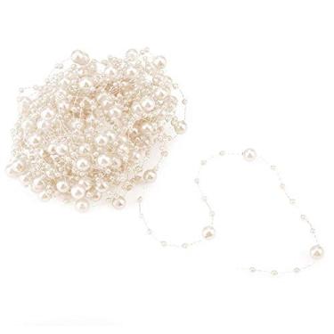 Imagem de Miçangas de corrente de guirlanda, contas de fio de peixe, Natal (bege)