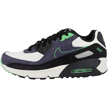 Imagem de Nike Big Kid's Air Max 90 LTR SE 2 Black/Obsidian-Scream Green (DN4376 001) - 4.5
