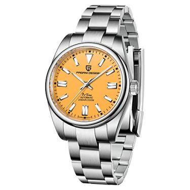 Imagem de CEYADG Pagani Design Relógios masculinos mecânicos automáticos GMT 42 mm esporte impermeável aço inoxidável safira vidro relógio de pulso, Amarelo, Japonês
