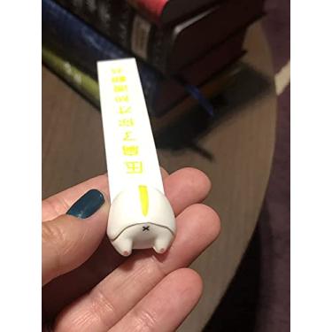 Imagem de Marcador de Página Bumbum Cat White Yellow em 3D – Design Criativo