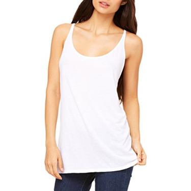 Imagem de Regata feminina despojada Bella + Canvas 8838, Branco, Large