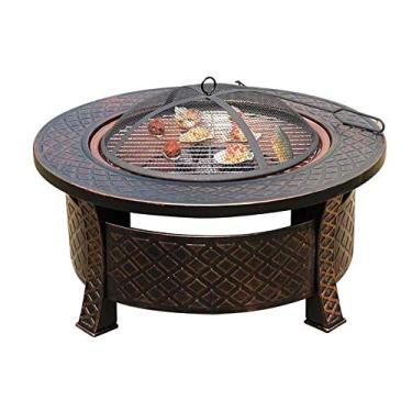 Imagem de Mesa de churrasco ao ar livre pátio carvão braseiro aquecimento doméstico lazer churrasco fogão multifuncional redondo braseiro pequena surpresa