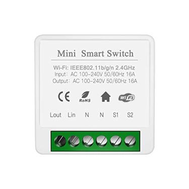 Imagem de 16A MINI Wifi Interruptor inteligente Supporte Controle de 2 vias Timer Comutador sem fio Smart Home Automation Compatível com o Tuya Alexa Google Home