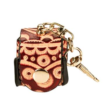 Imagem de KONLLEN Bolsa de couro gravada com suporte de giz em couro vegetal curtido tacos de sinuca acessórios silenciosos de bilhar