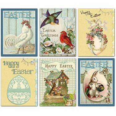 Imagem de Cartões Happy Easter em branco â€“ Cartões de felicitações com envelopes â€“ 6 â€“ 14 x 11 cm, 12 Pack