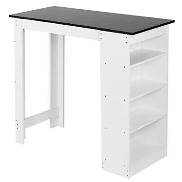 Imagem de KIZQYN Mesa de bar moderna simples bar casa mesa de bar multifuncional leite loja de chá cafeteria bar mesa pub conjunto de mesa (cor: 04)