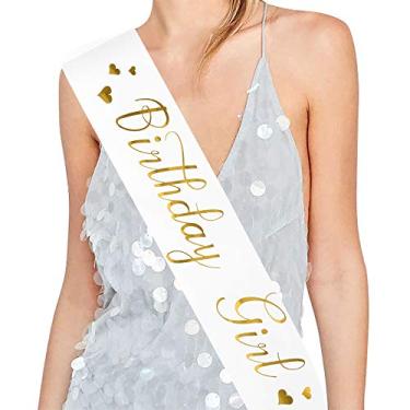 Imagem de Faixa de aniversário para meninas – Faixa de aniversário, lembrancinhas de festa de aniversário, suprimentos e decorações
