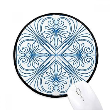 Imagem de DIYthinker Talavera Style Blue Decorative Pattern Mouse Pad Desktop Office Tapete Redondo para Computador
