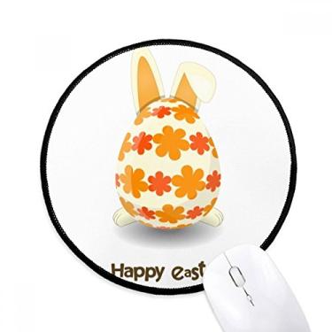 Imagem de DIYthinker Feliz Páscoa Festival da Religião Coelhinho Ovo Mouse Pad Desktop Escritório Tapete Redondo para Computador