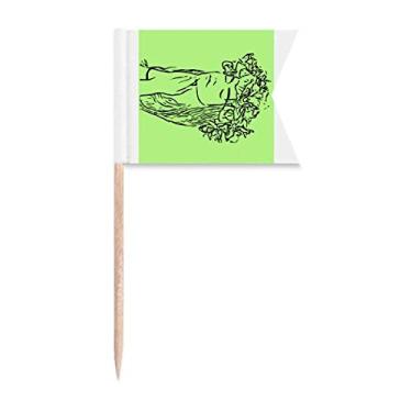 Imagem de Blessings Naturally Comely Frail Puss bandeiras de palito de dente marcadoras para bolo de festa, prato de queijo