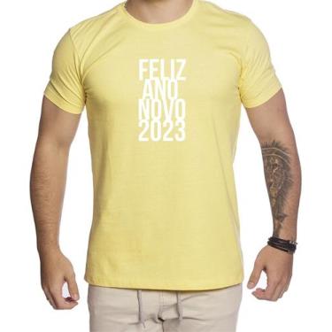 Imagem de Camiseta Branca Ano Novo Réveillon Feliz 2023 Blusa Final De Ano Mascu