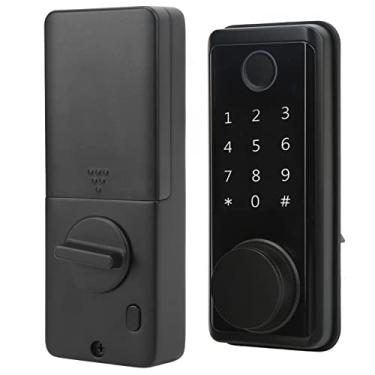 Imagem de Fechadura de Porta Biométrica, Função de Senha Virtual Smart Deadlock Lock para Uso Doméstico para Tuya Smart APP