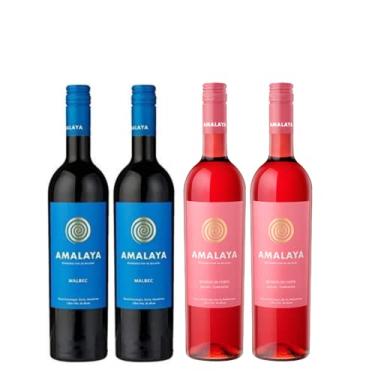 Imagem de Kit 4 Vinhos Amalaya = 2 Amalaya Malbec + 2 Amalaya Rose.