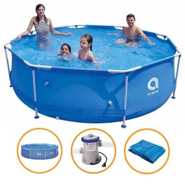 Imagem de Piscina Estrutural Armação 4383 Litros Filtro Capa e Forro Avenli Jilong