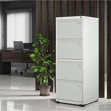 Imagem de Gaveteiro Arquivo em Aço 4 Gavetas Pandin Móveis Cinza