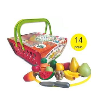 Imagem de Brinquedo Auxilia Coordenação Motora Feira Frutas Com Cesta - Big Star