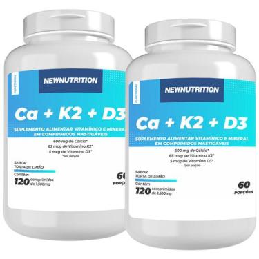 Imagem de Combo 2 Cálcio Com Vitamina K2 E Vitamina D3 - 120 Comprimidos Newnutr